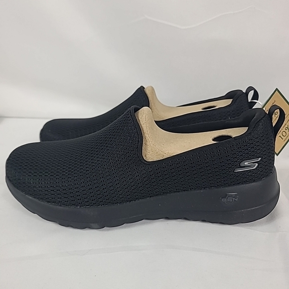Skechers Women's Go Walk Joy Aurora Slip On Sneakers Sz 7 Black Mesh Lightweight - Picture 4 of 9